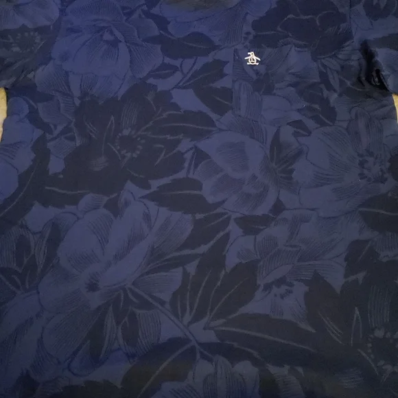 Original Penguin Blue Floral Polo like Dress T Shirt - Picture 3 of 4